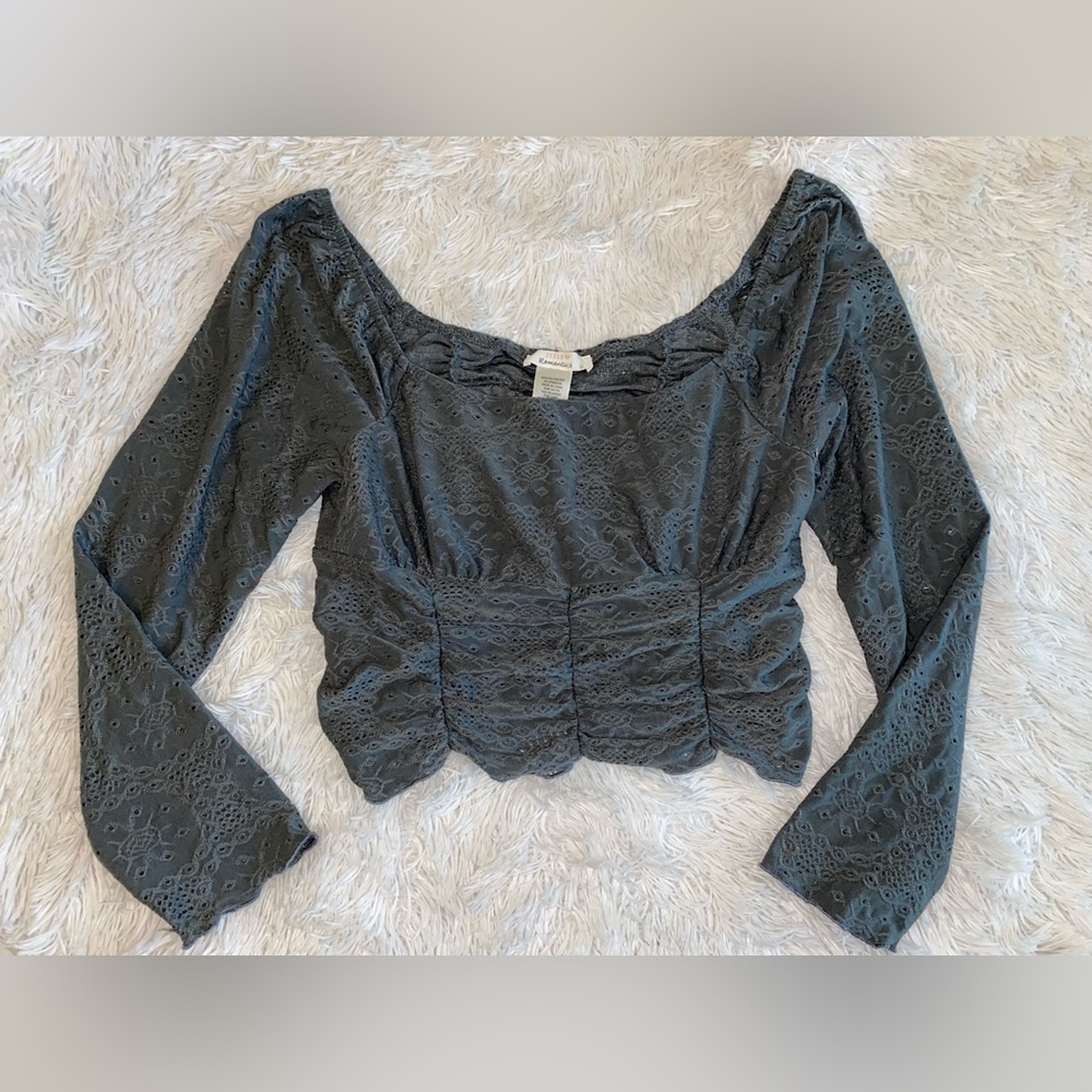 Lacey grey blue crop top